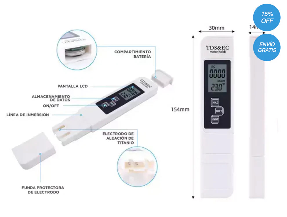 Oferta 2x1 Medidor Digital Del Agua TDS © FULL CON ENVIO GRATIS