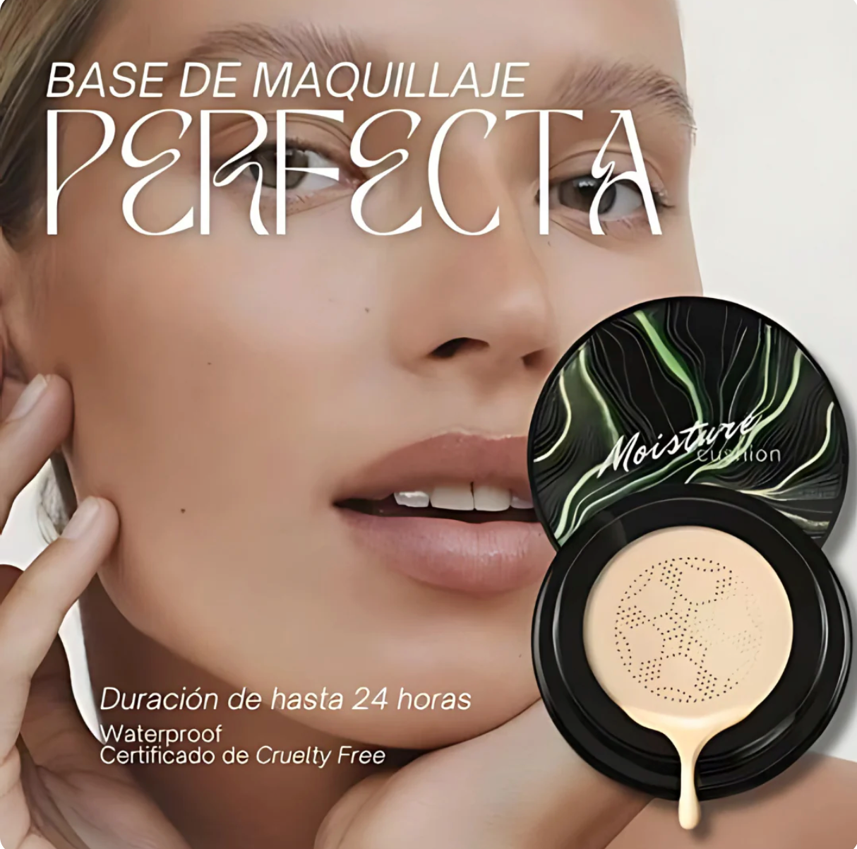 MOISTURE - BASE DE MAQUILLAJE REJUVENECEDORA + BROCHA DE REGALO Y ENVIO GRATTIS