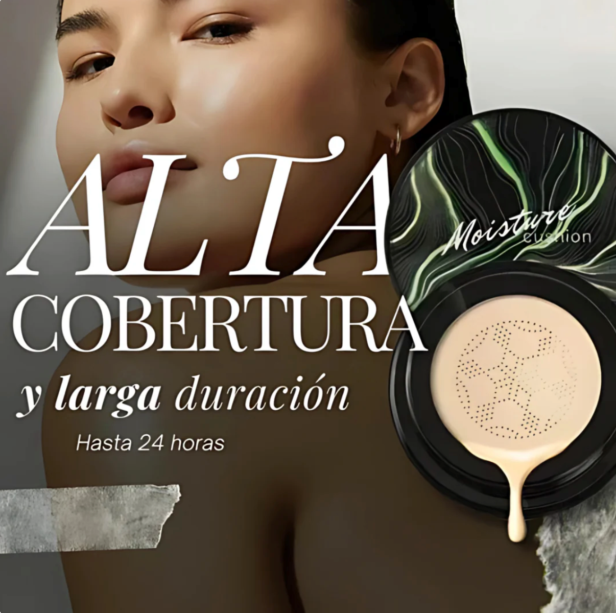 MOISTURE - BASE DE MAQUILLAJE REJUVENECEDORA + BROCHA DE REGALO Y ENVIO GRATTIS