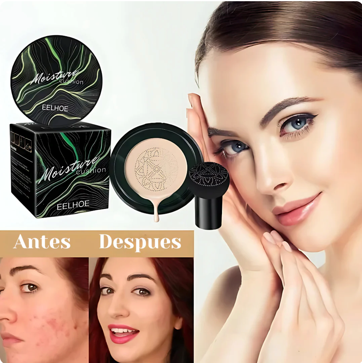 MOISTURE - BASE DE MAQUILLAJE REJUVENECEDORA + BROCHA DE REGALO Y ENVIO GRATTIS