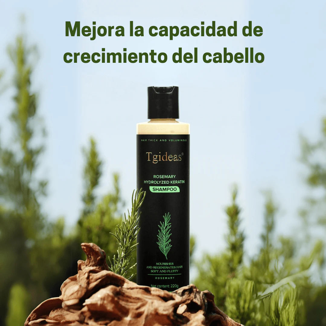 Keratina + Romero + Ortiga + Biotina - Champú Nutritivo y Regenerador para Cabello Grueso y Voluminoso